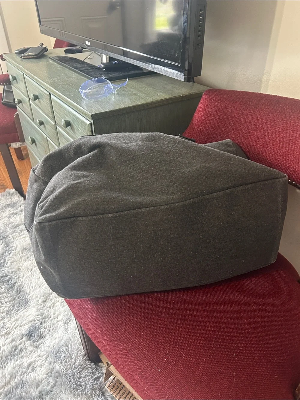 ✈️ John Varvatos Charcoal Canvas Duffel Bag with Vegan Leather Handles